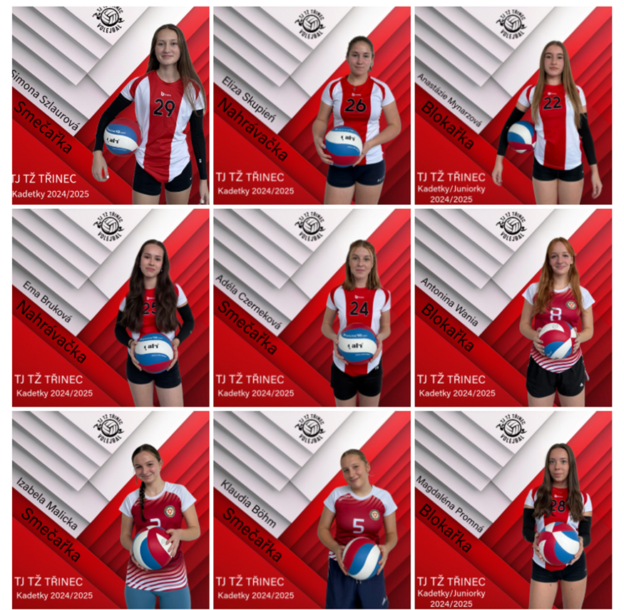 Hráčky týmu kadetek v sezóně 2024/2025.
